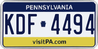 PA license plate KDF4494