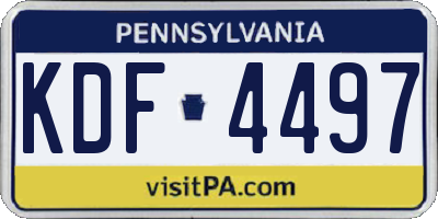 PA license plate KDF4497