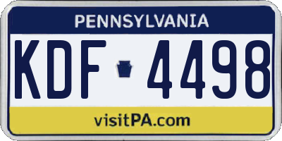 PA license plate KDF4498