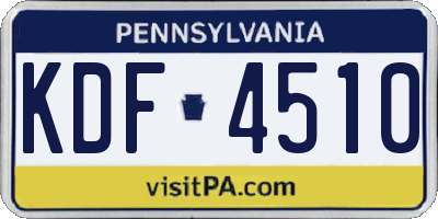 PA license plate KDF4510
