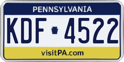 PA license plate KDF4522