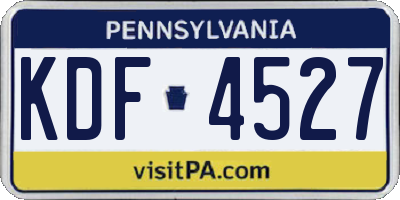 PA license plate KDF4527