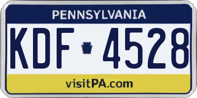 PA license plate KDF4528