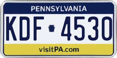 PA license plate KDF4530