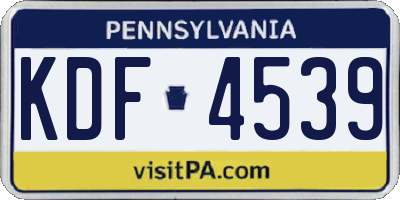 PA license plate KDF4539