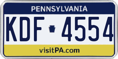 PA license plate KDF4554