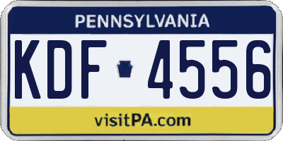 PA license plate KDF4556