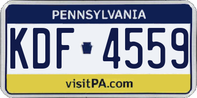 PA license plate KDF4559