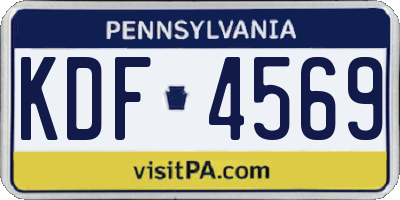 PA license plate KDF4569