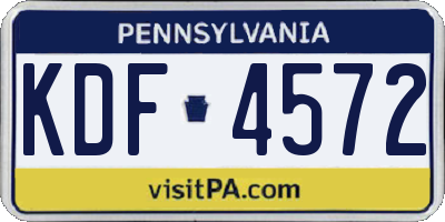 PA license plate KDF4572