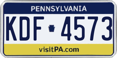 PA license plate KDF4573
