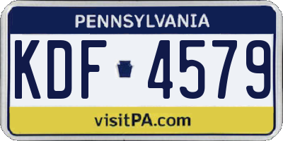 PA license plate KDF4579