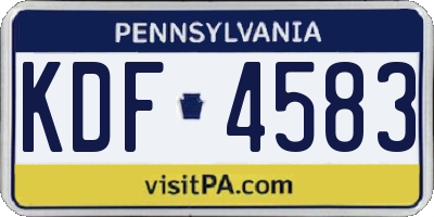 PA license plate KDF4583