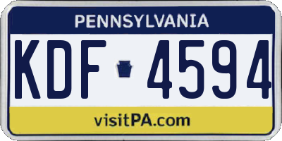 PA license plate KDF4594