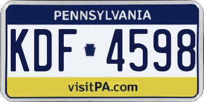 PA license plate KDF4598