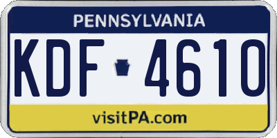 PA license plate KDF4610
