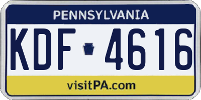 PA license plate KDF4616