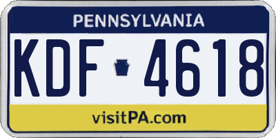 PA license plate KDF4618