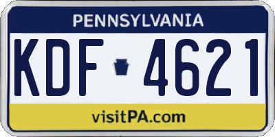 PA license plate KDF4621