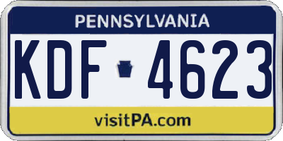 PA license plate KDF4623