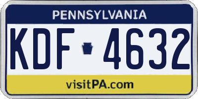 PA license plate KDF4632