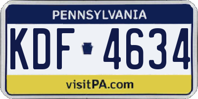 PA license plate KDF4634