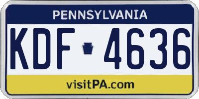 PA license plate KDF4636