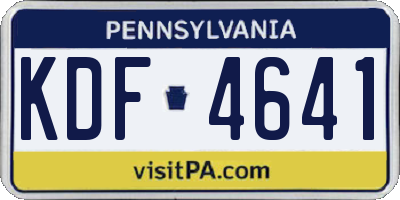 PA license plate KDF4641
