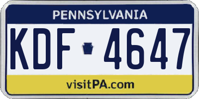 PA license plate KDF4647