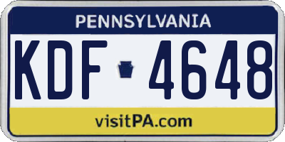 PA license plate KDF4648