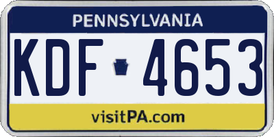PA license plate KDF4653