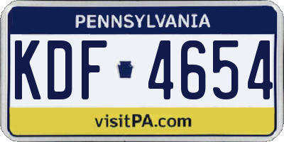 PA license plate KDF4654