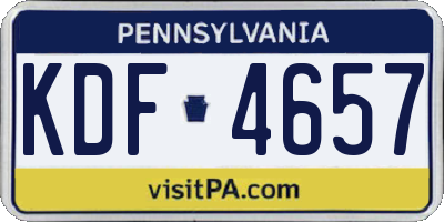 PA license plate KDF4657