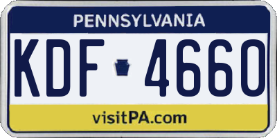 PA license plate KDF4660