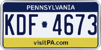 PA license plate KDF4673