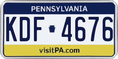 PA license plate KDF4676
