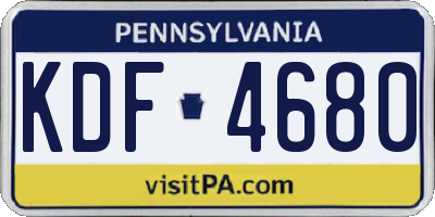 PA license plate KDF4680