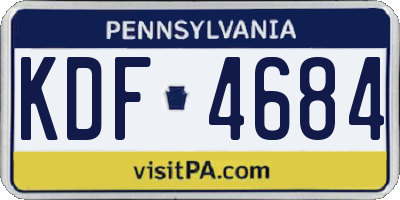 PA license plate KDF4684