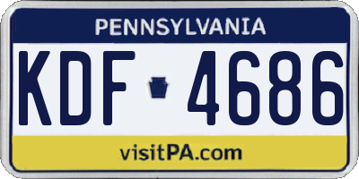 PA license plate KDF4686