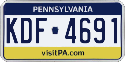 PA license plate KDF4691