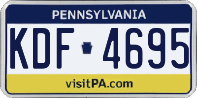 PA license plate KDF4695