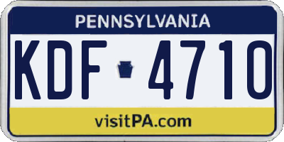 PA license plate KDF4710