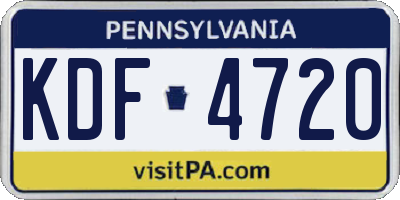 PA license plate KDF4720