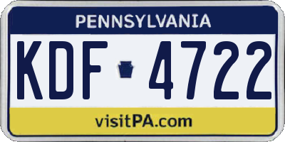 PA license plate KDF4722