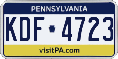 PA license plate KDF4723