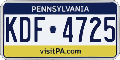 PA license plate KDF4725