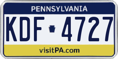 PA license plate KDF4727