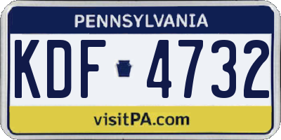 PA license plate KDF4732
