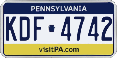 PA license plate KDF4742