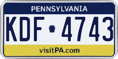 PA license plate KDF4743